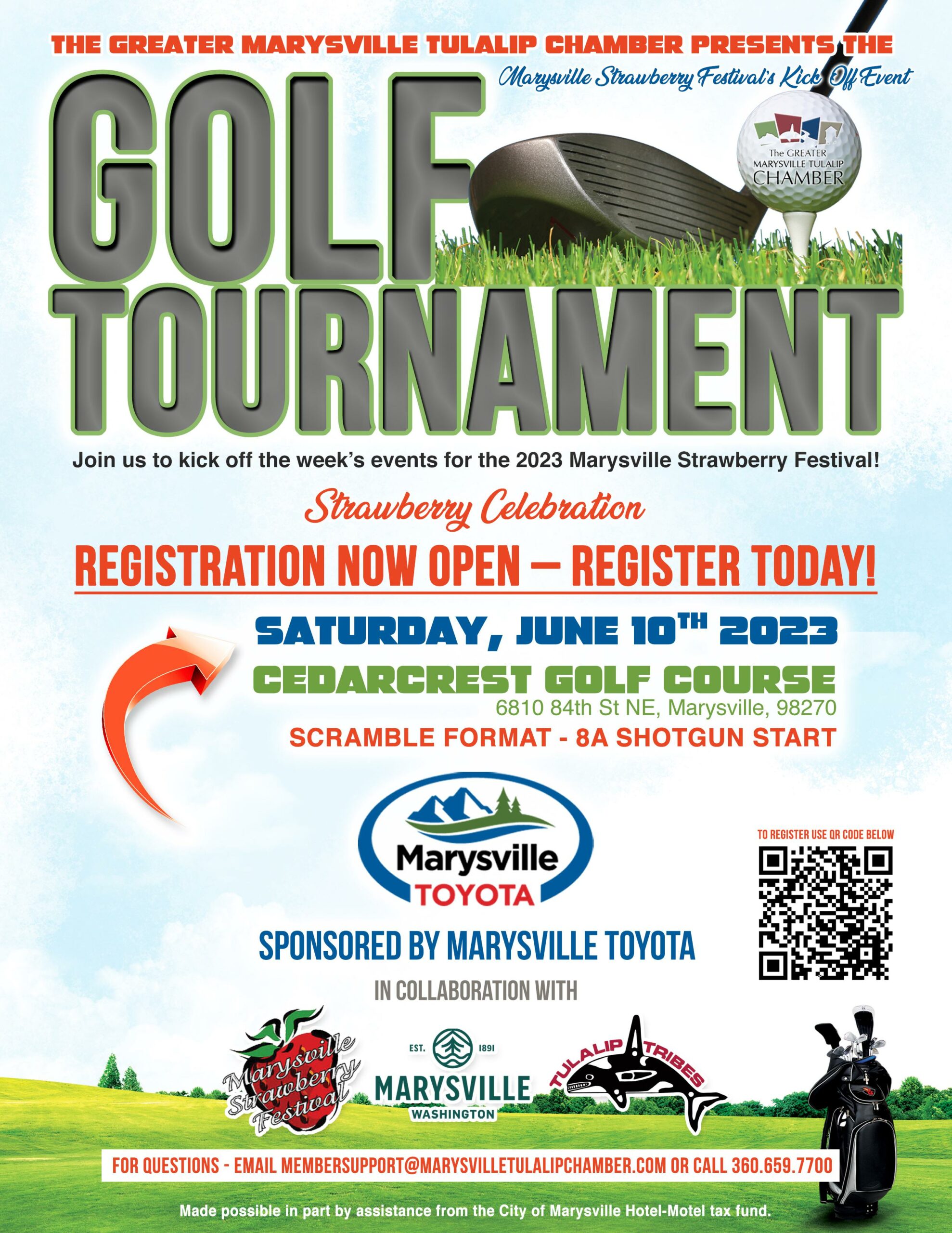 2023 Golf Tournament Flyer - Registration Open with QR Code